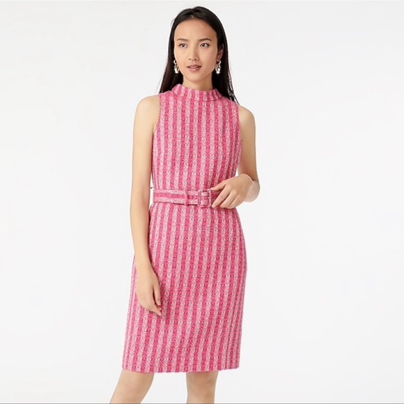 J. Crew Dresses Jcrew Pink Dress In Disco Tweed Size Poshmark
